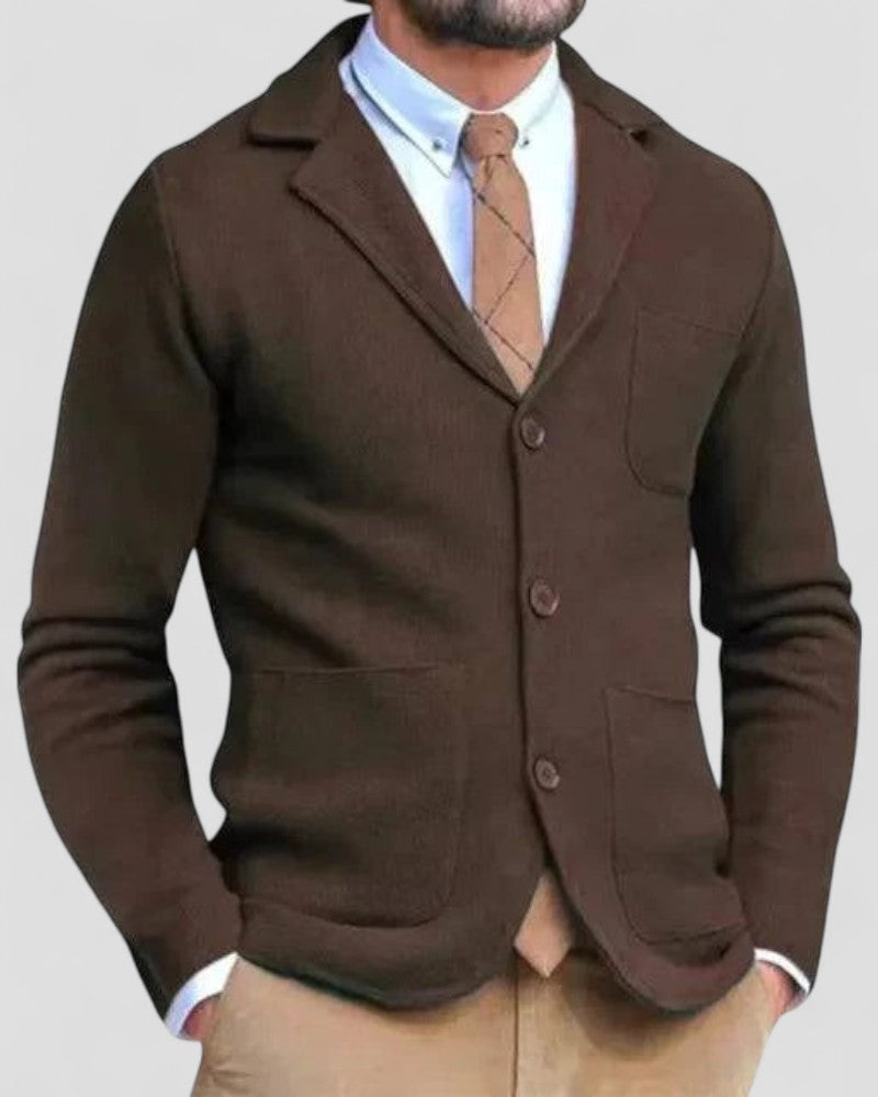 Gilet en maille à revers ajusté pour homme