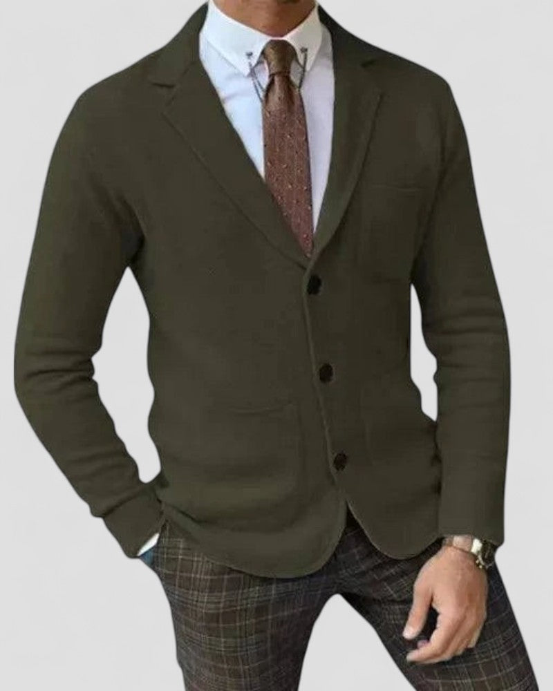 Gilet en maille à revers ajusté pour homme