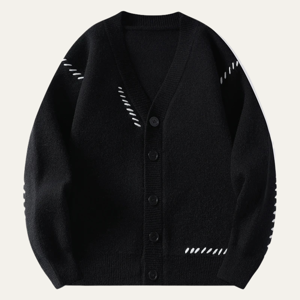 Gilet en maille brodé à col en V pour homme