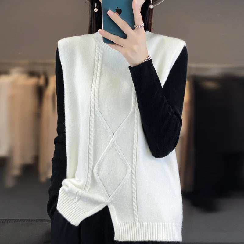 Gilet en maille cachemire douce pour femme