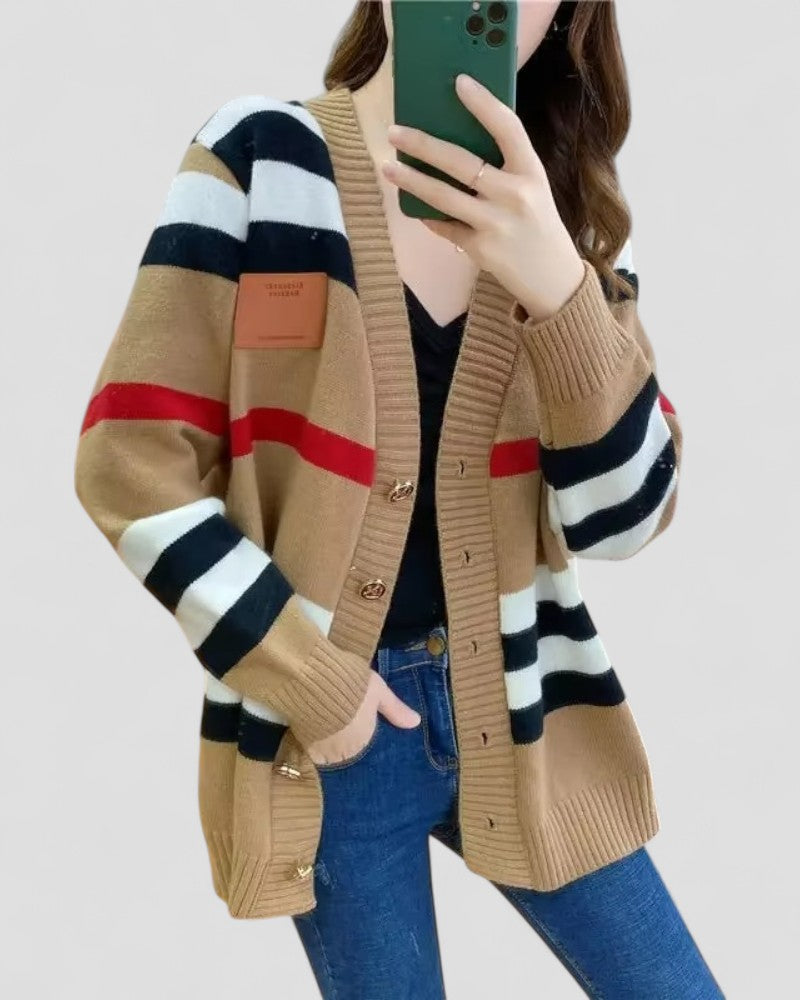 Gilet en maille cachemire pour femme avec col en V