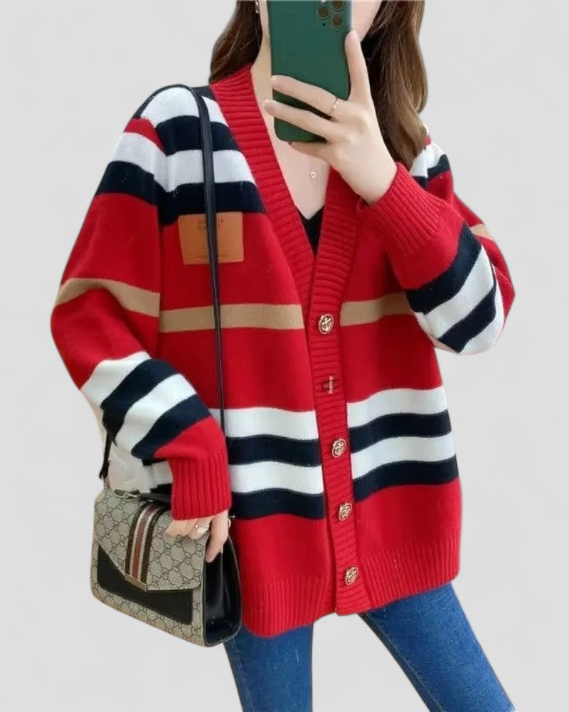 Gilet en maille cachemire pour femme avec col en V
