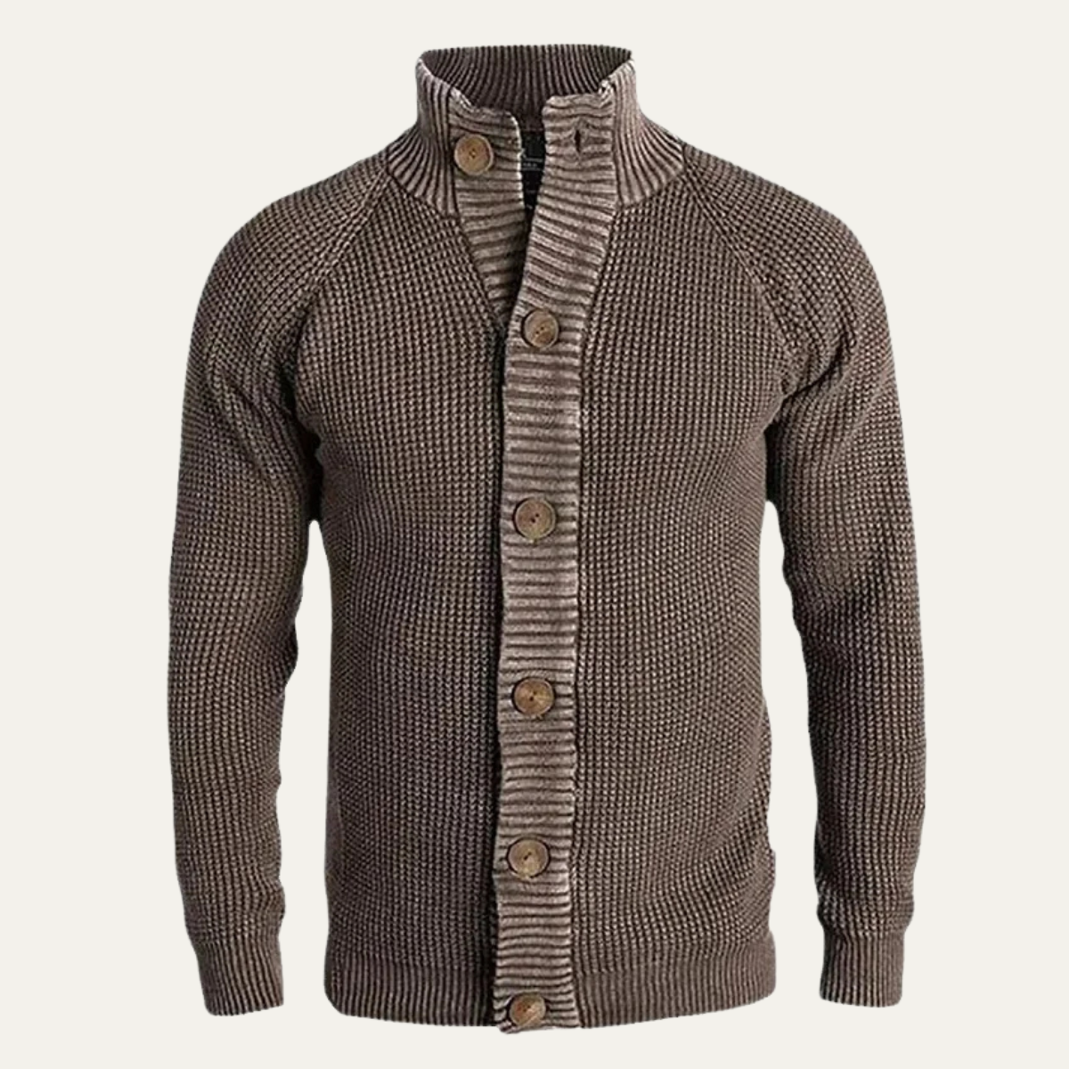 Gilet en maille gaufrée à col montant pour homme