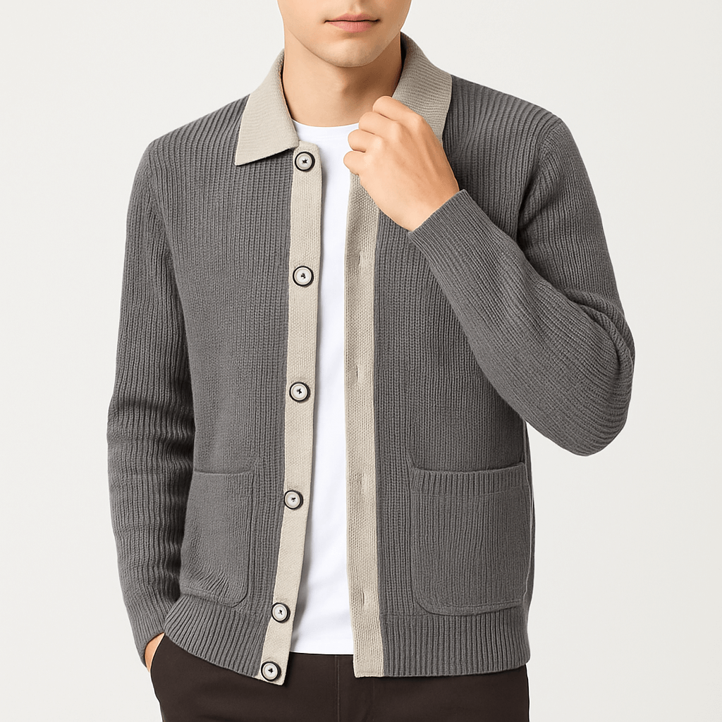 Gilet en maille gaufrée pour homme