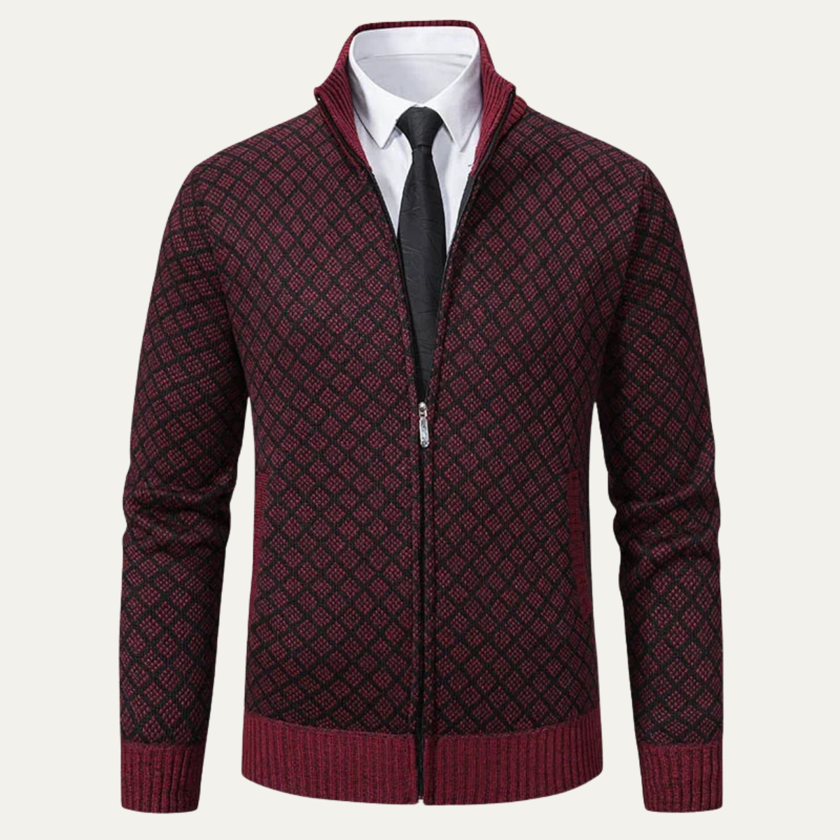 Gilet en maille géométrique pour homme
