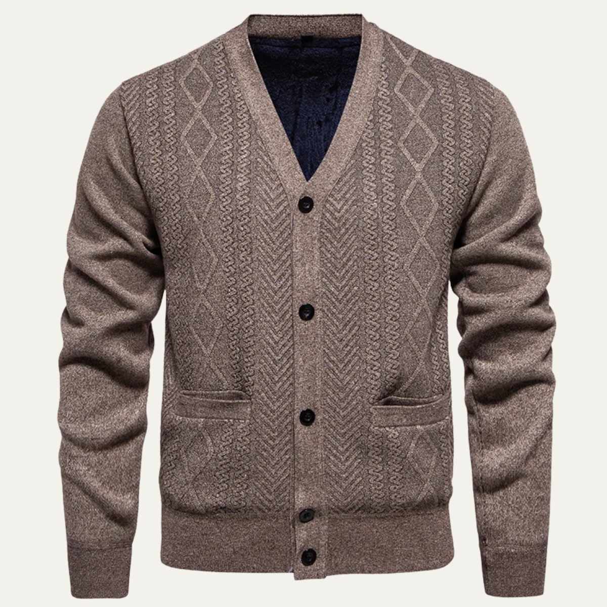 Gilet en maille texturée à col en V pour homme