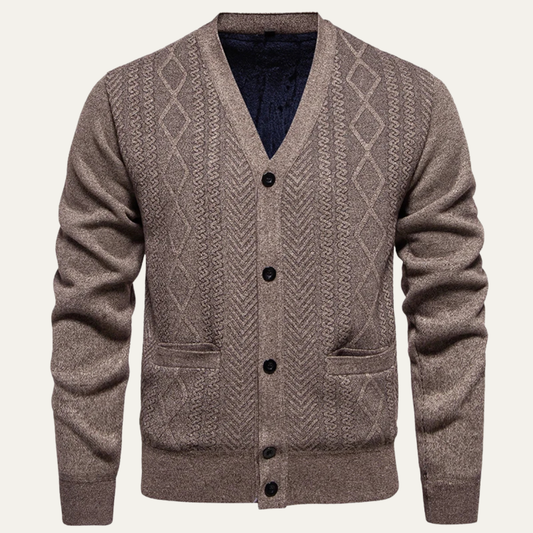 Gilet en maille texturée à col en V pour homme