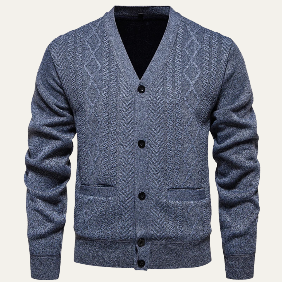 Gilet en maille texturée à col en V pour homme
