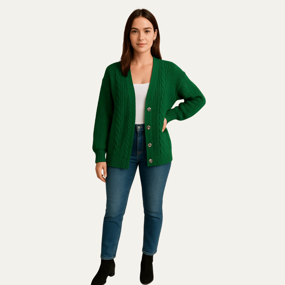 Gilet en maille torsadée confortable pour femme