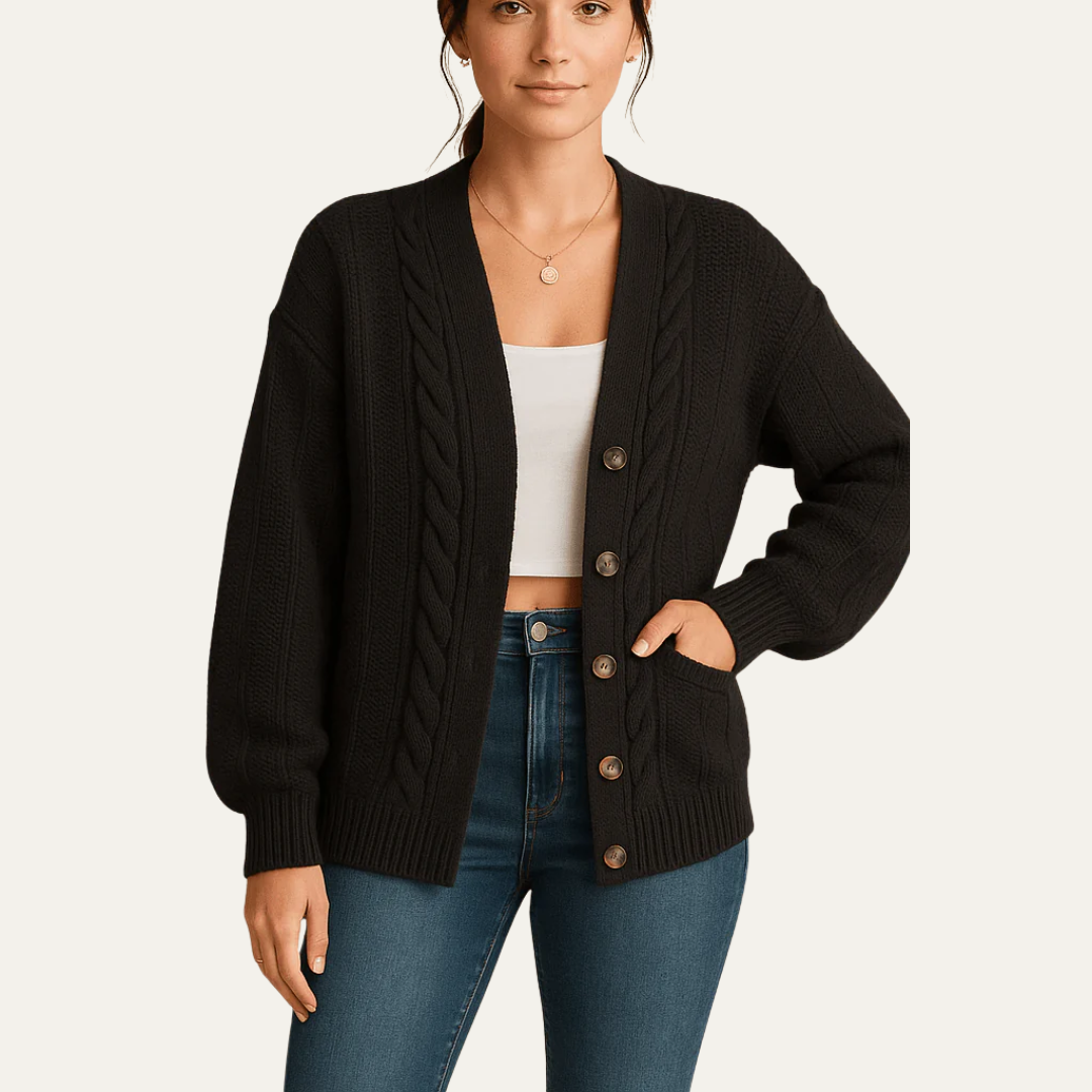 Gilet en maille torsadée confortable pour femme