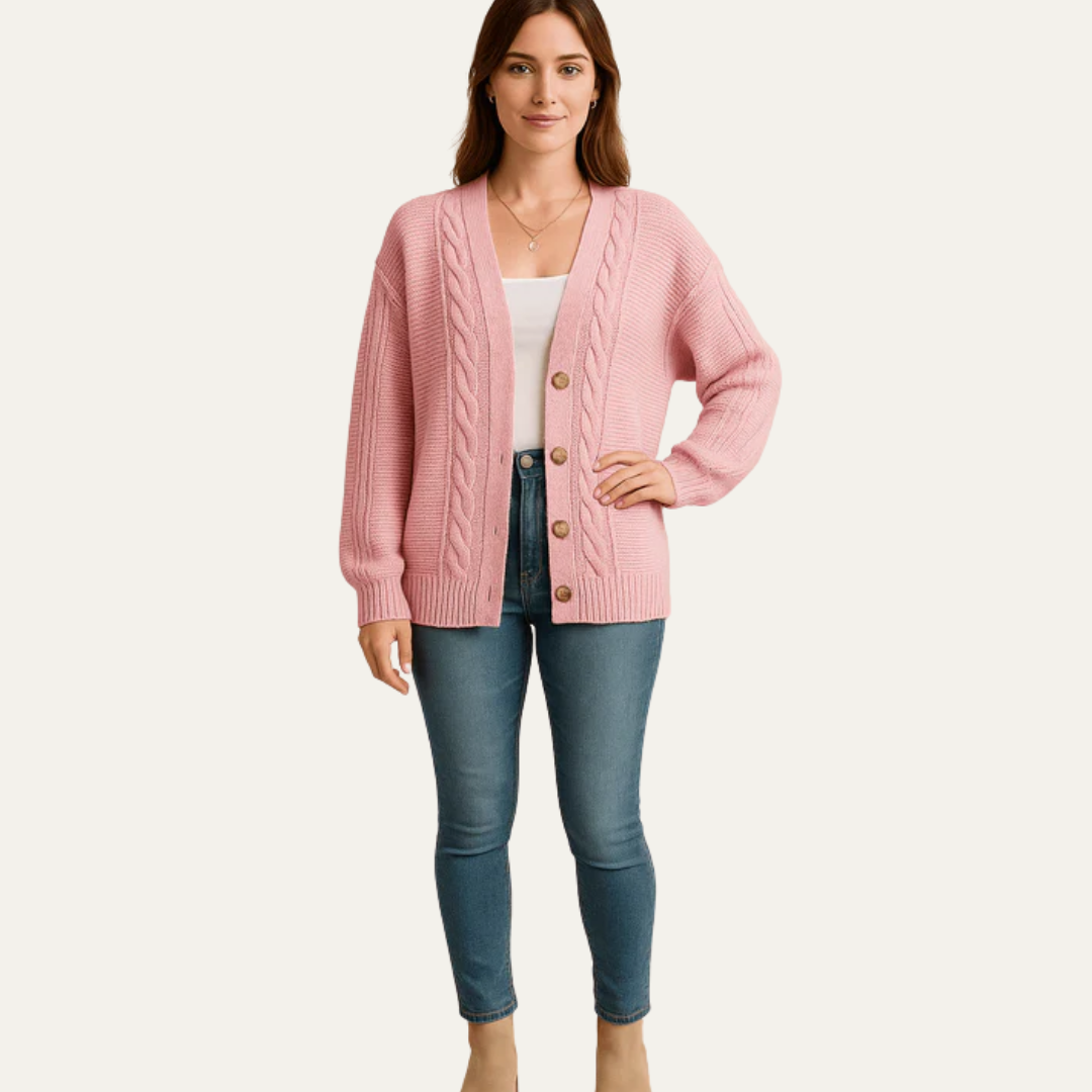 Gilet en maille torsadée confortable pour femme