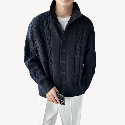 Gilet en maille torsadée texturée pour homme