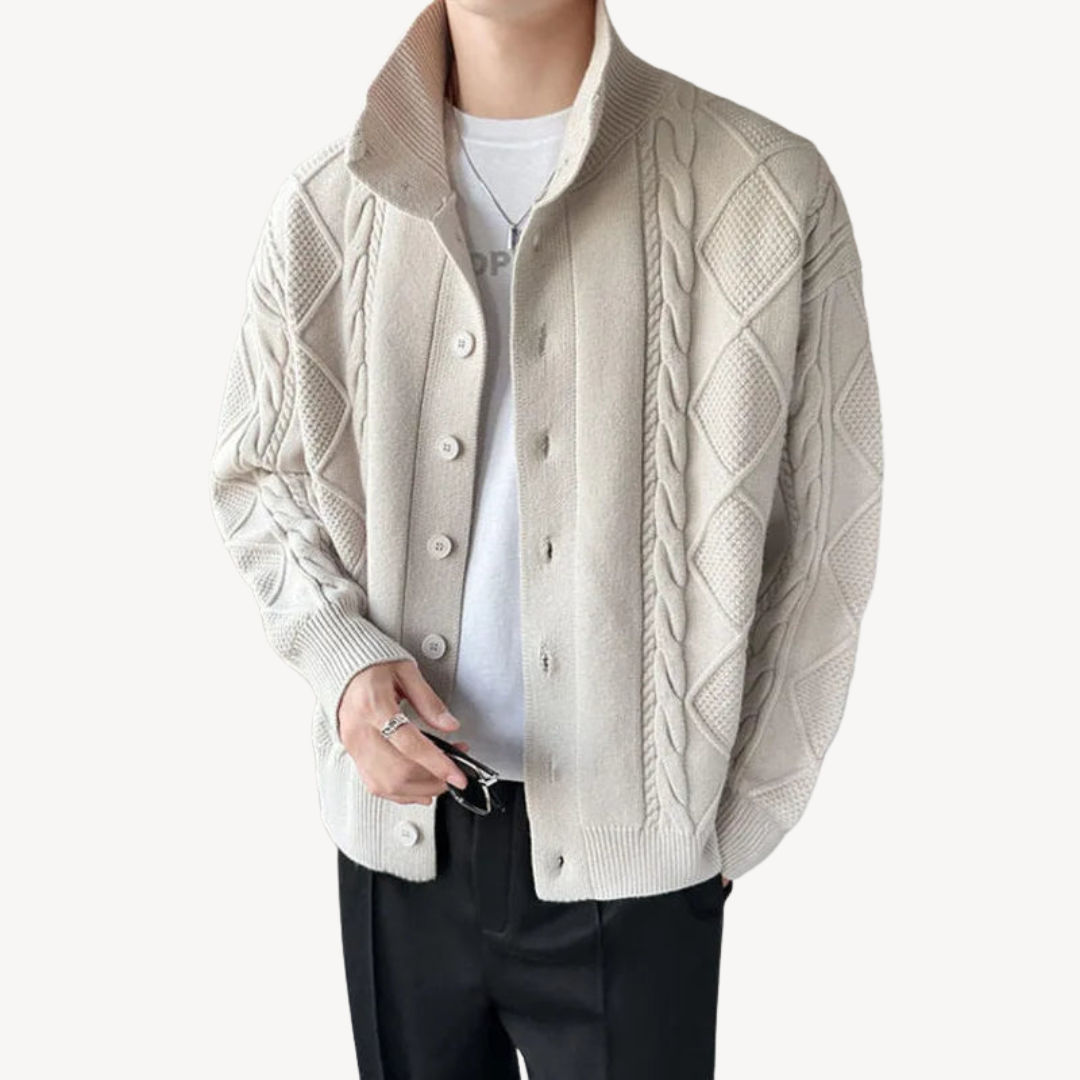 Gilet en maille torsadée texturée pour homme
