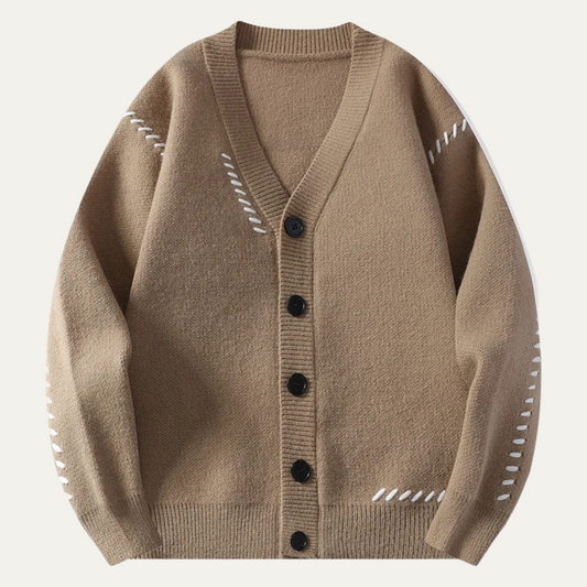 Gilet homme col V à boutons noirs