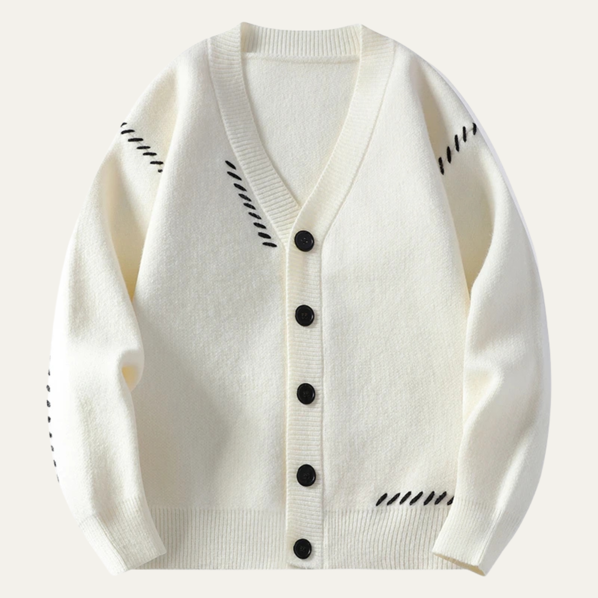 Gilet homme col V à boutons noirs