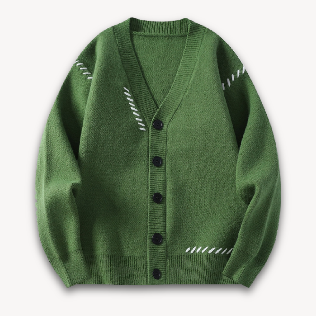 Gilet homme col V avec surpiqûres apparentes