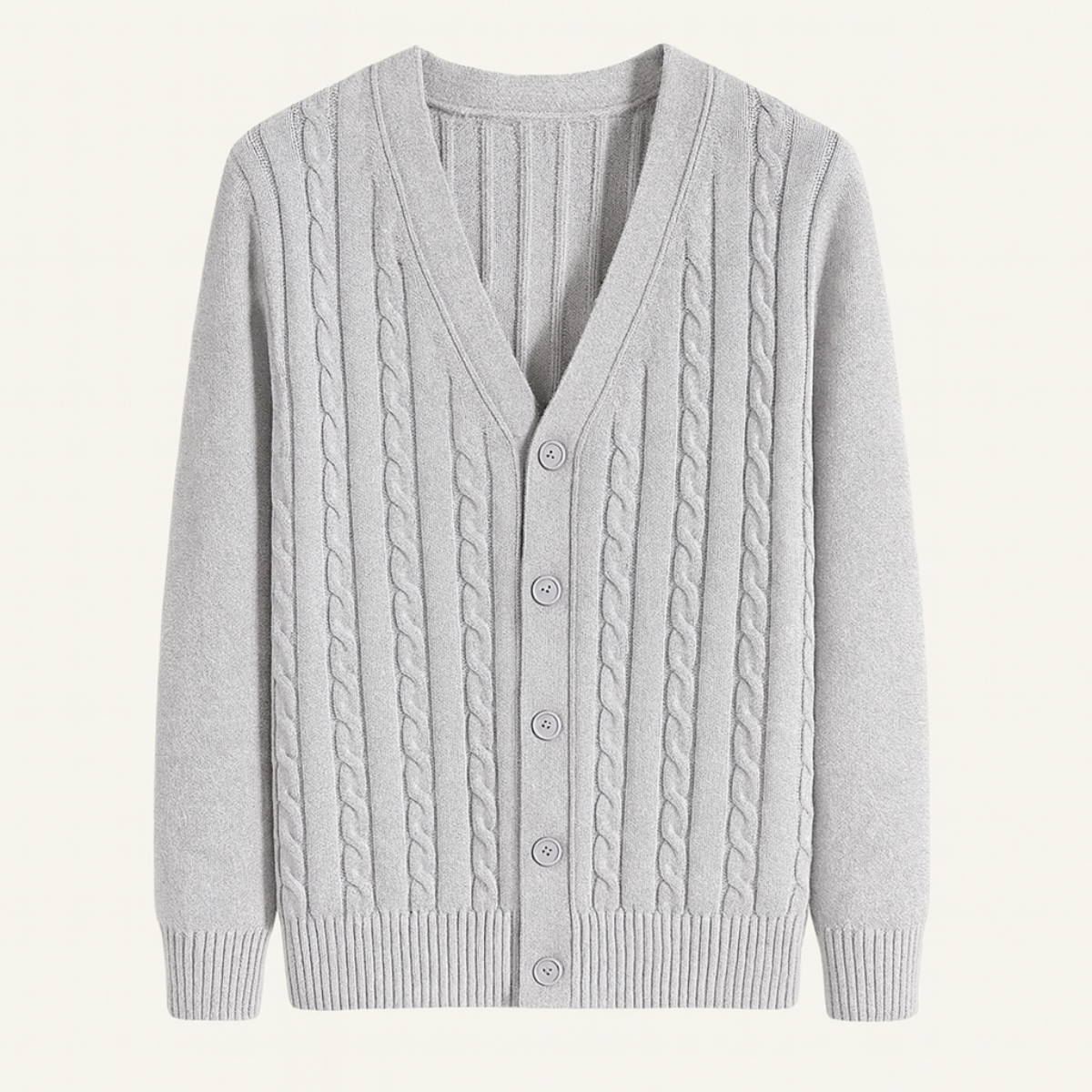 Gilet homme col V en maille côtelée