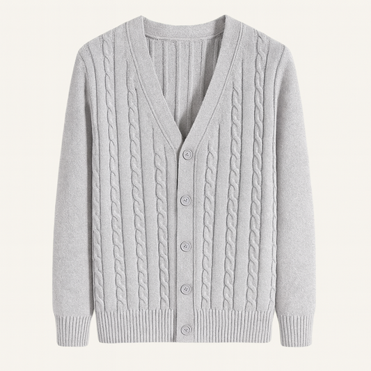 Gilet homme col V en maille côtelée
