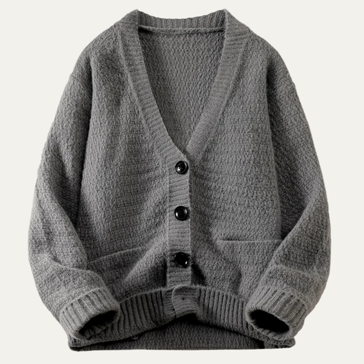Gilet homme col V en maille texturée