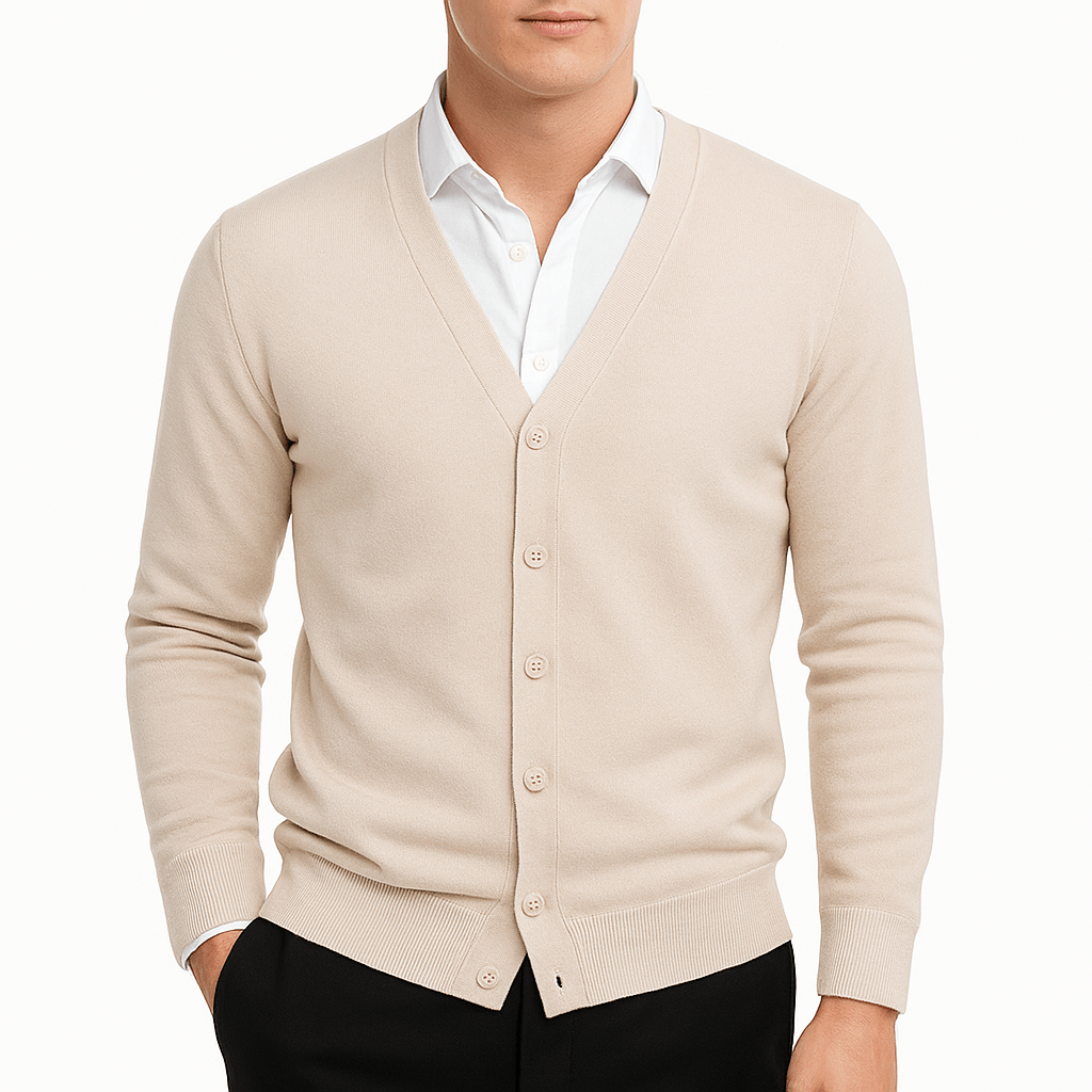 Cardigan homme coupe ajustée col V