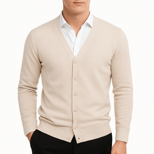 Cardigan homme coupe ajustée col V