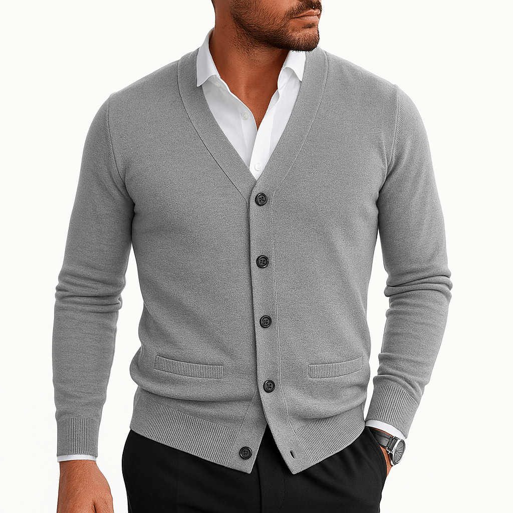 Cardigan homme coupe ajustée col V