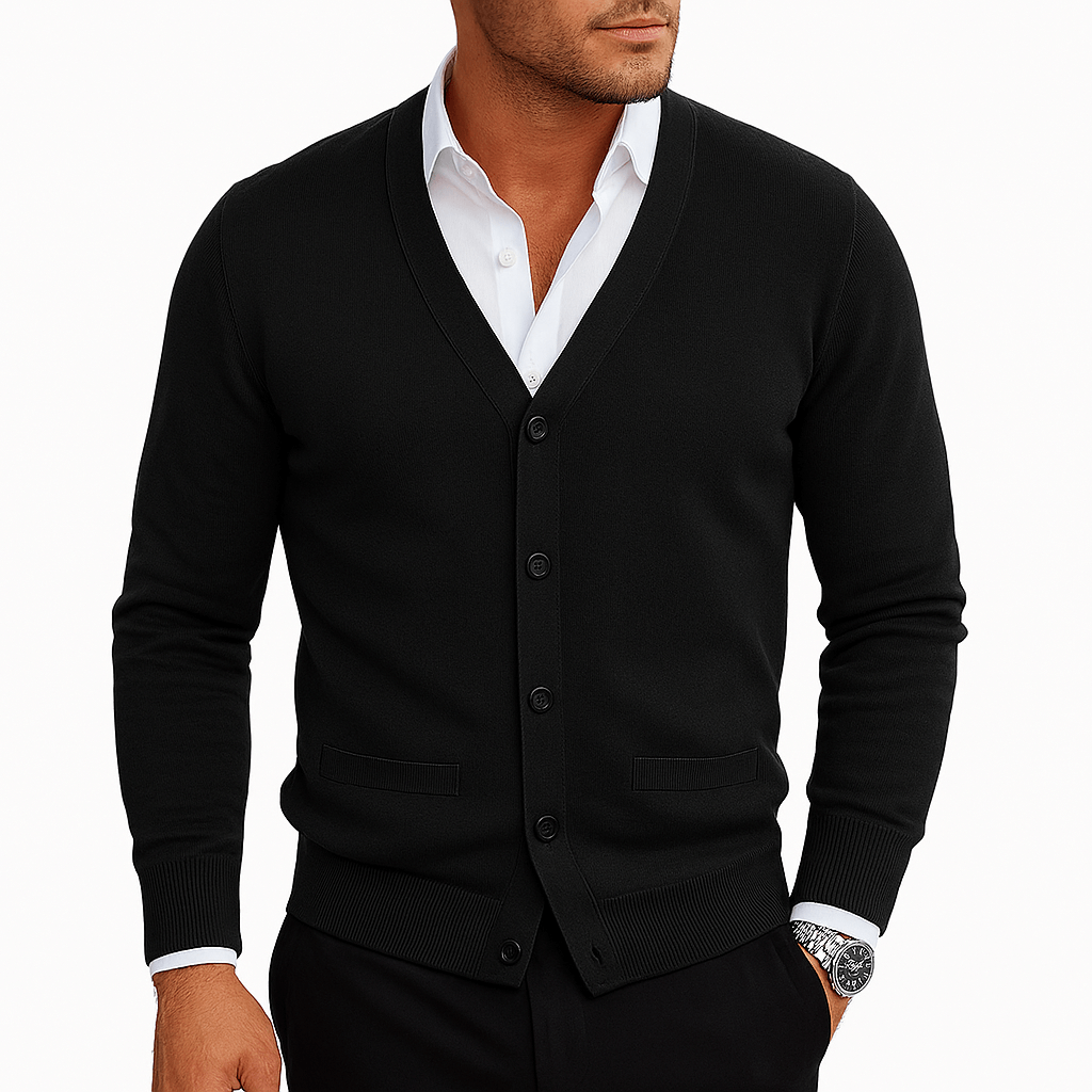 Cardigan homme coupe ajustée col V