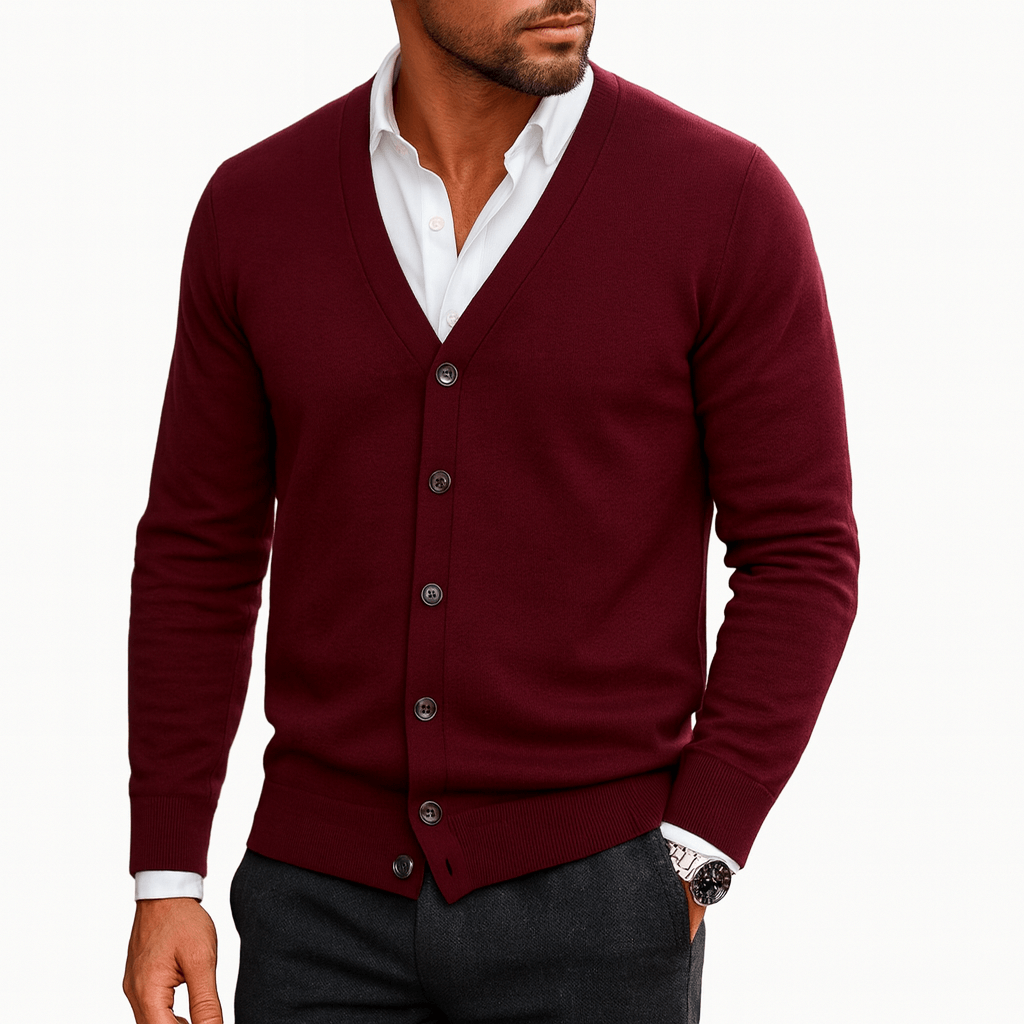 Cardigan léger à boutons pour homme