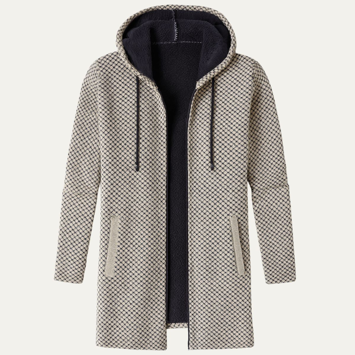 Gilet long à capuche pour homme