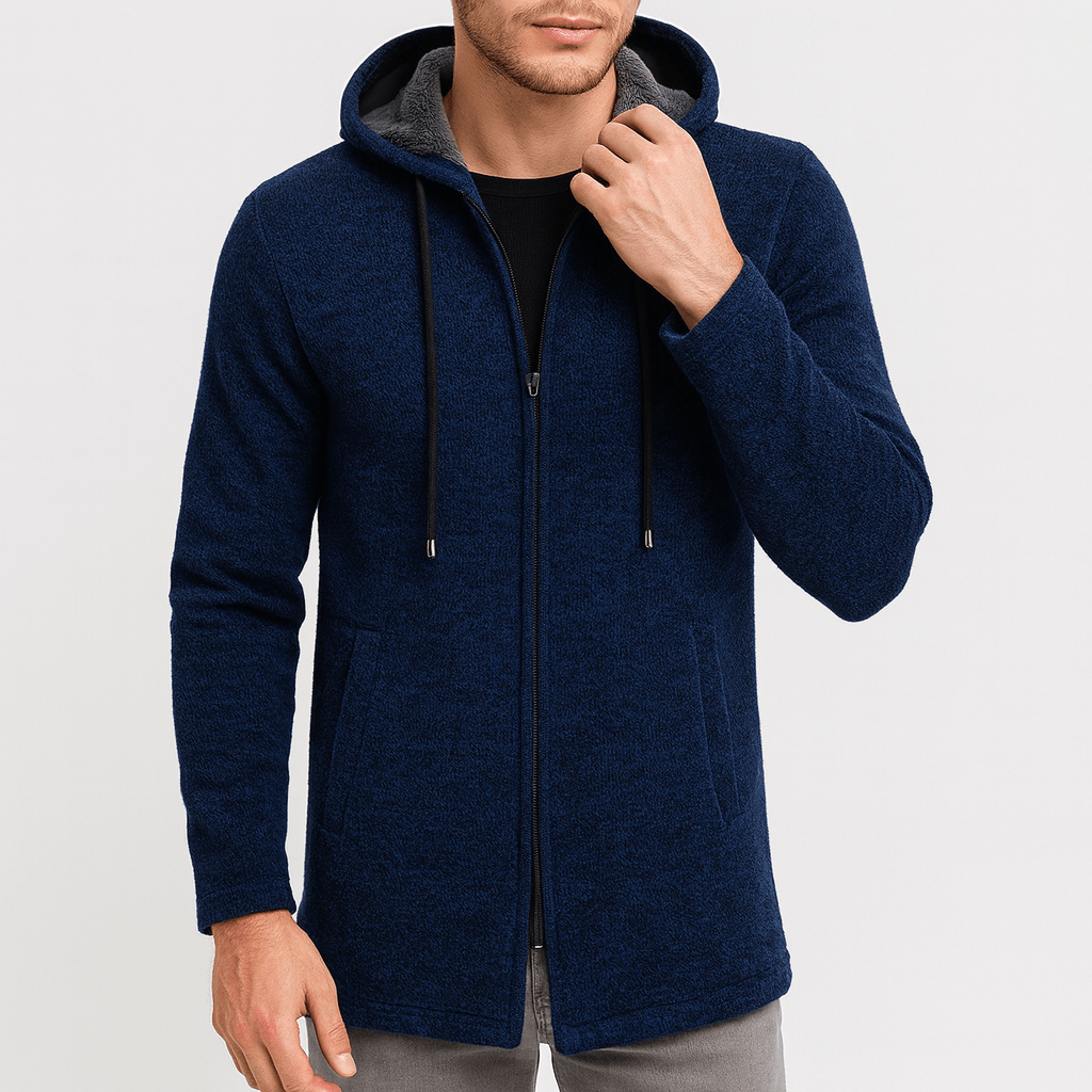 Gilet long à capuche pour homme