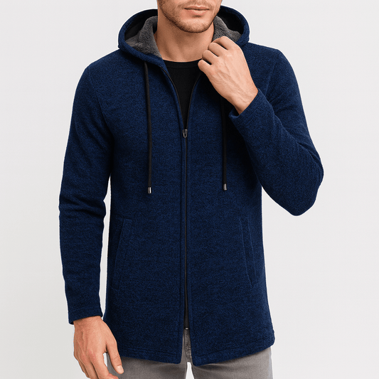 Gilet long à capuche pour homme