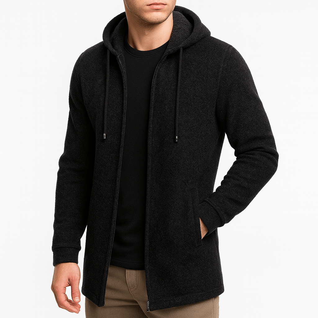 Gilet long à capuche pour homme