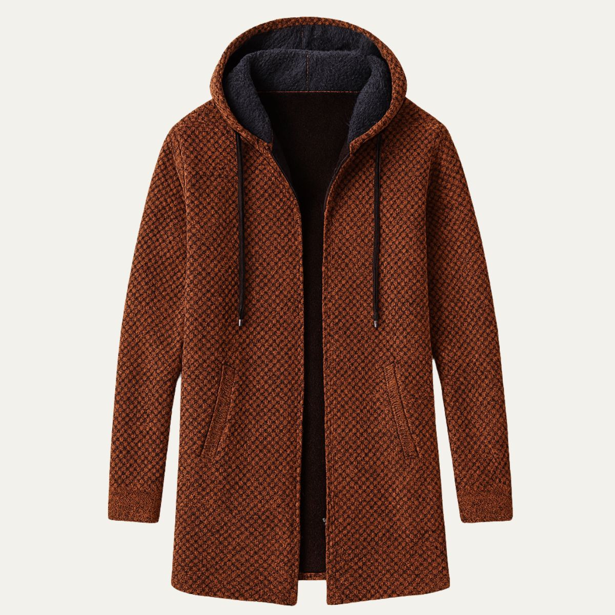 Gilet long à capuche pour homme