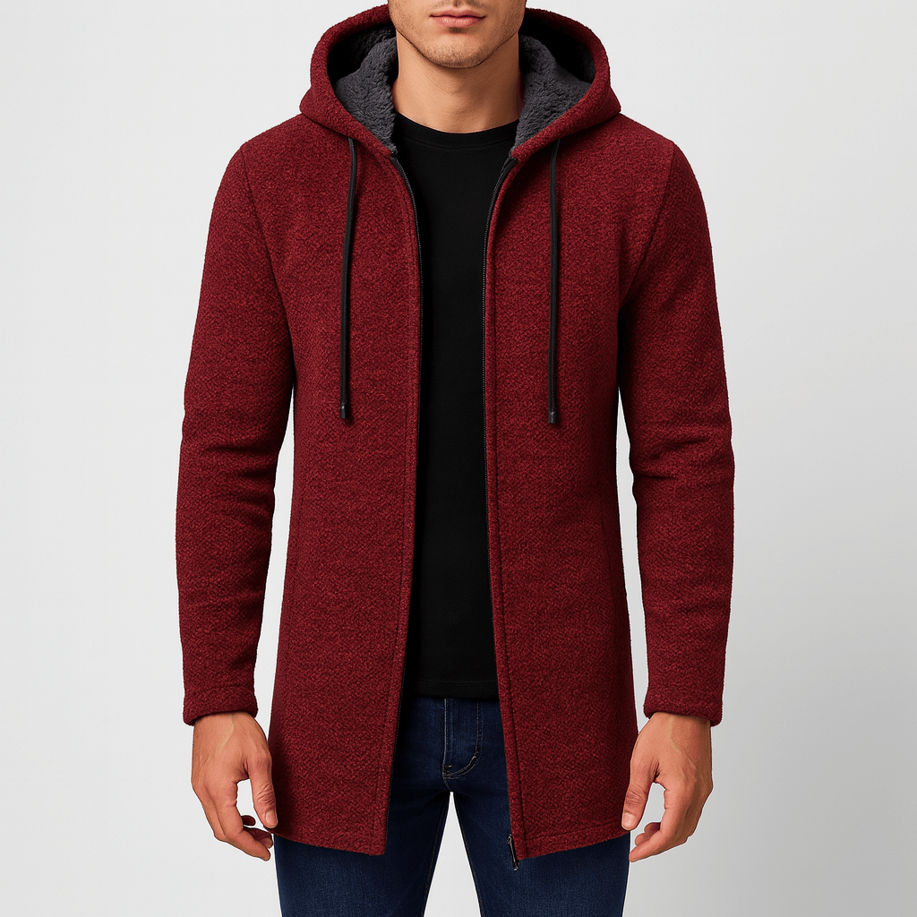 Gilet long à capuche pour homme