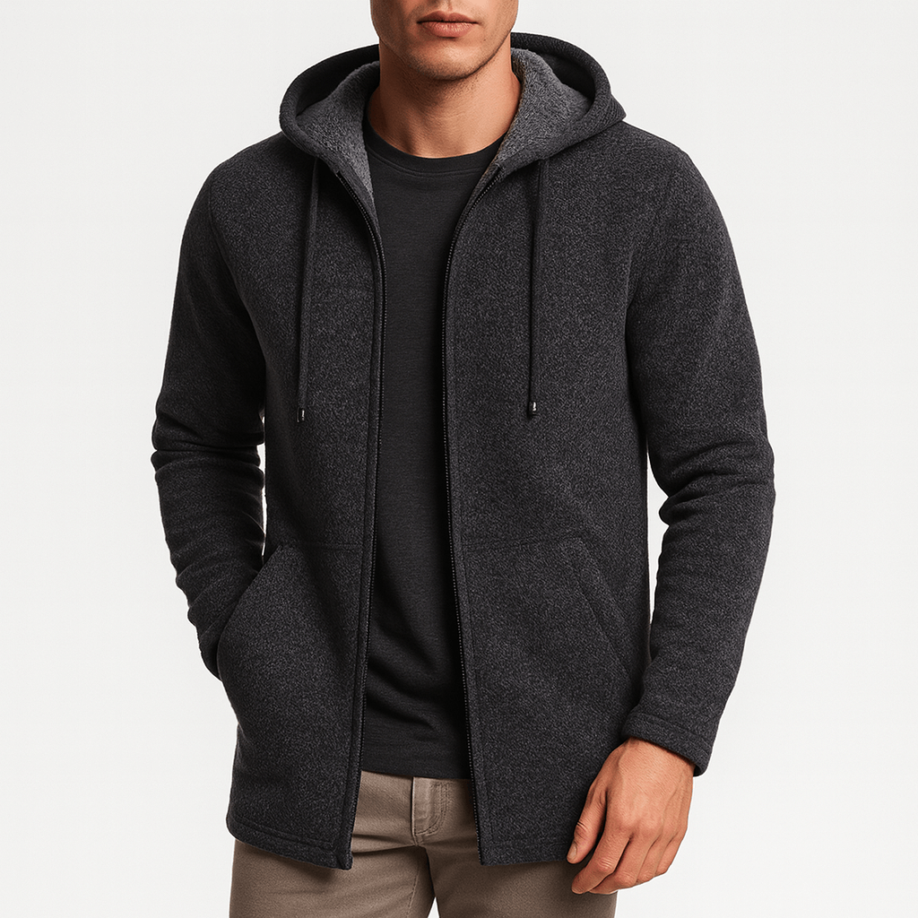 Gilet long à capuche pour homme