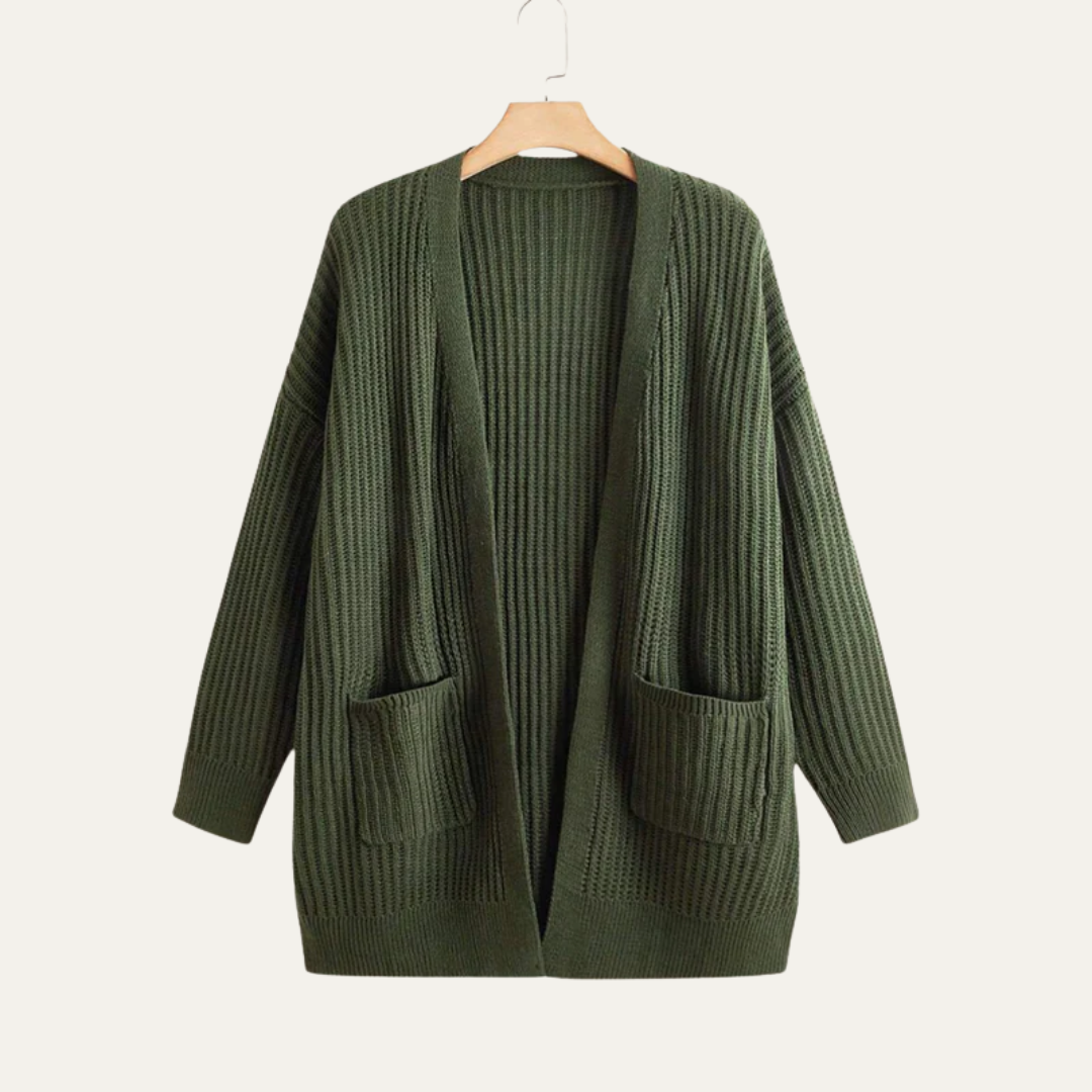 Gilet long côtelé pour femme