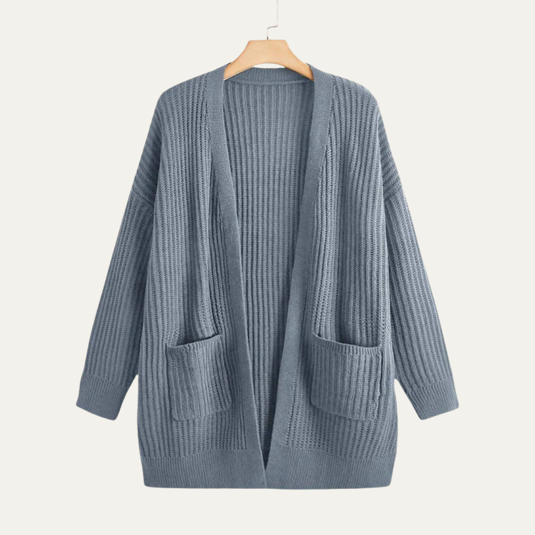 Gilet long côtelé pour femme