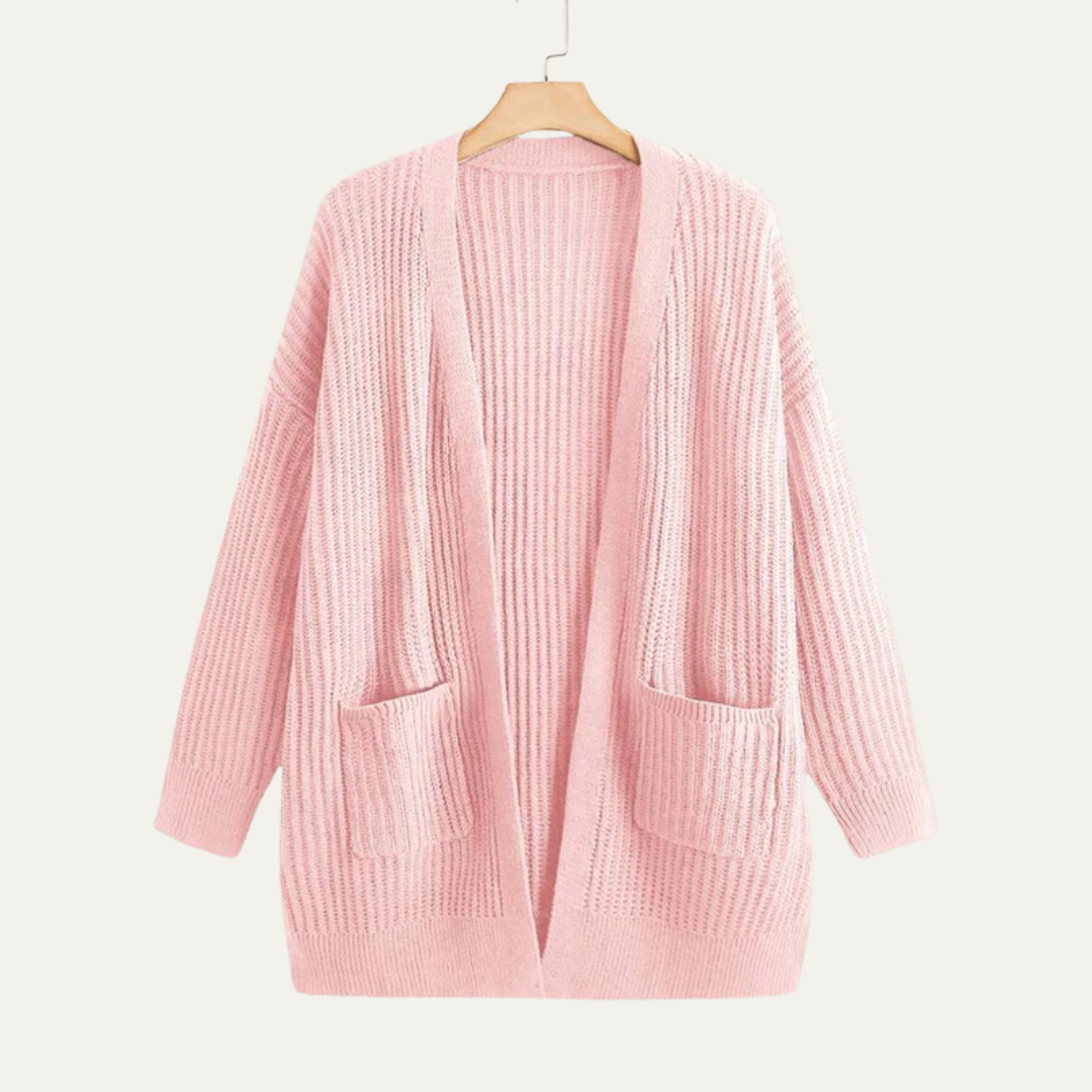 Gilet long côtelé pour femme