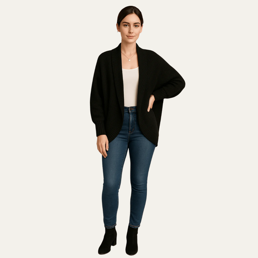 Gilet long décontracté à col châle pour femme