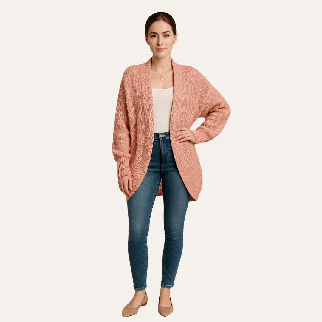 Gilet long décontracté à col châle pour femme
