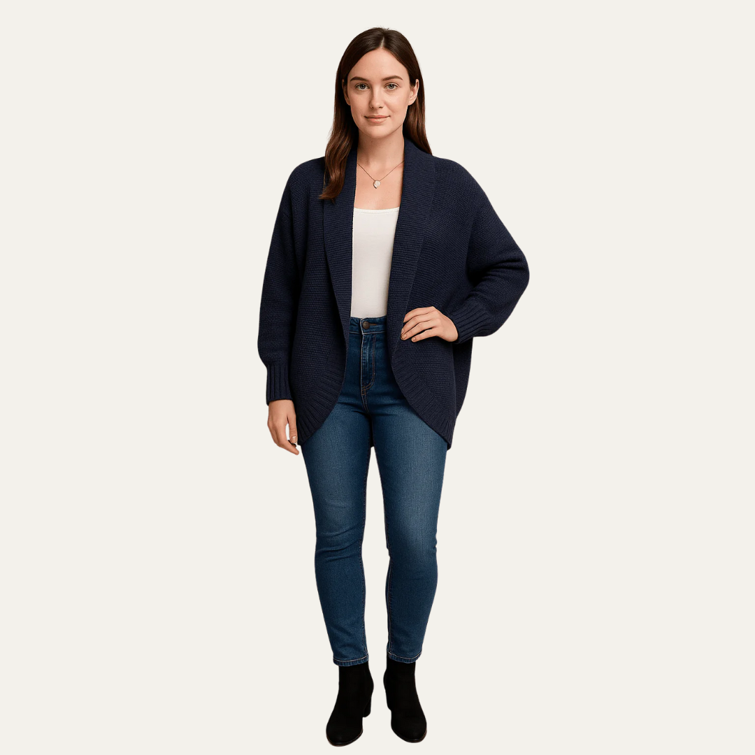 Gilet long décontracté à col châle pour femme