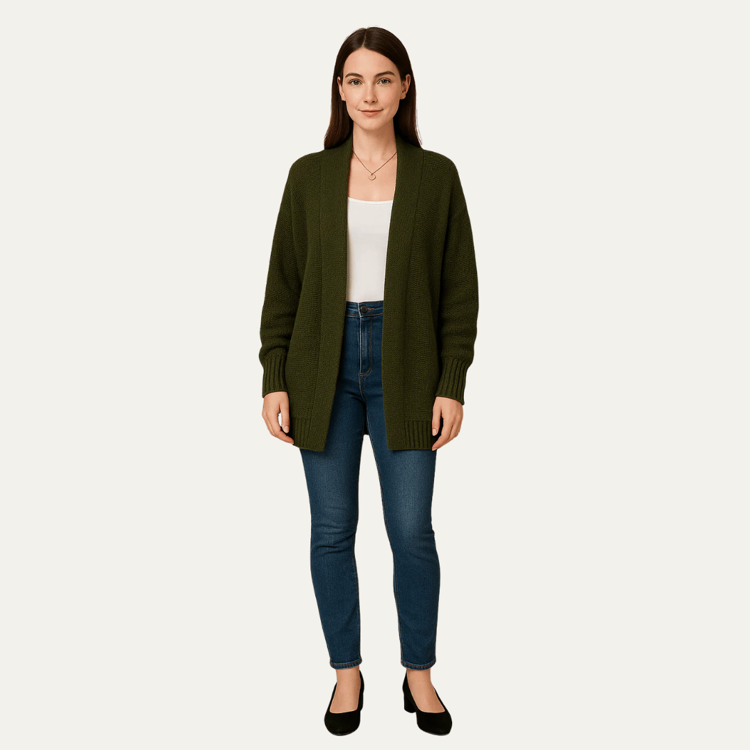 Gilet long décontracté à col châle pour femme