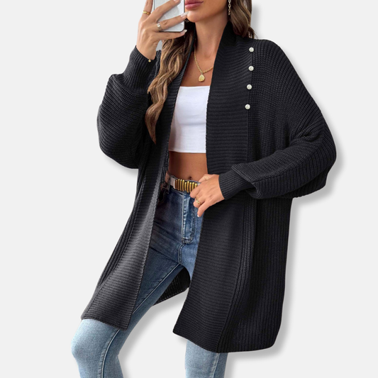 Gilet long en grosse maille pour femme