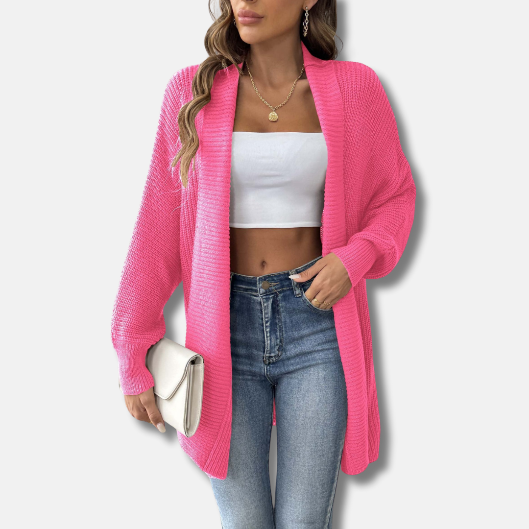Gilet long en grosse maille pour femme
