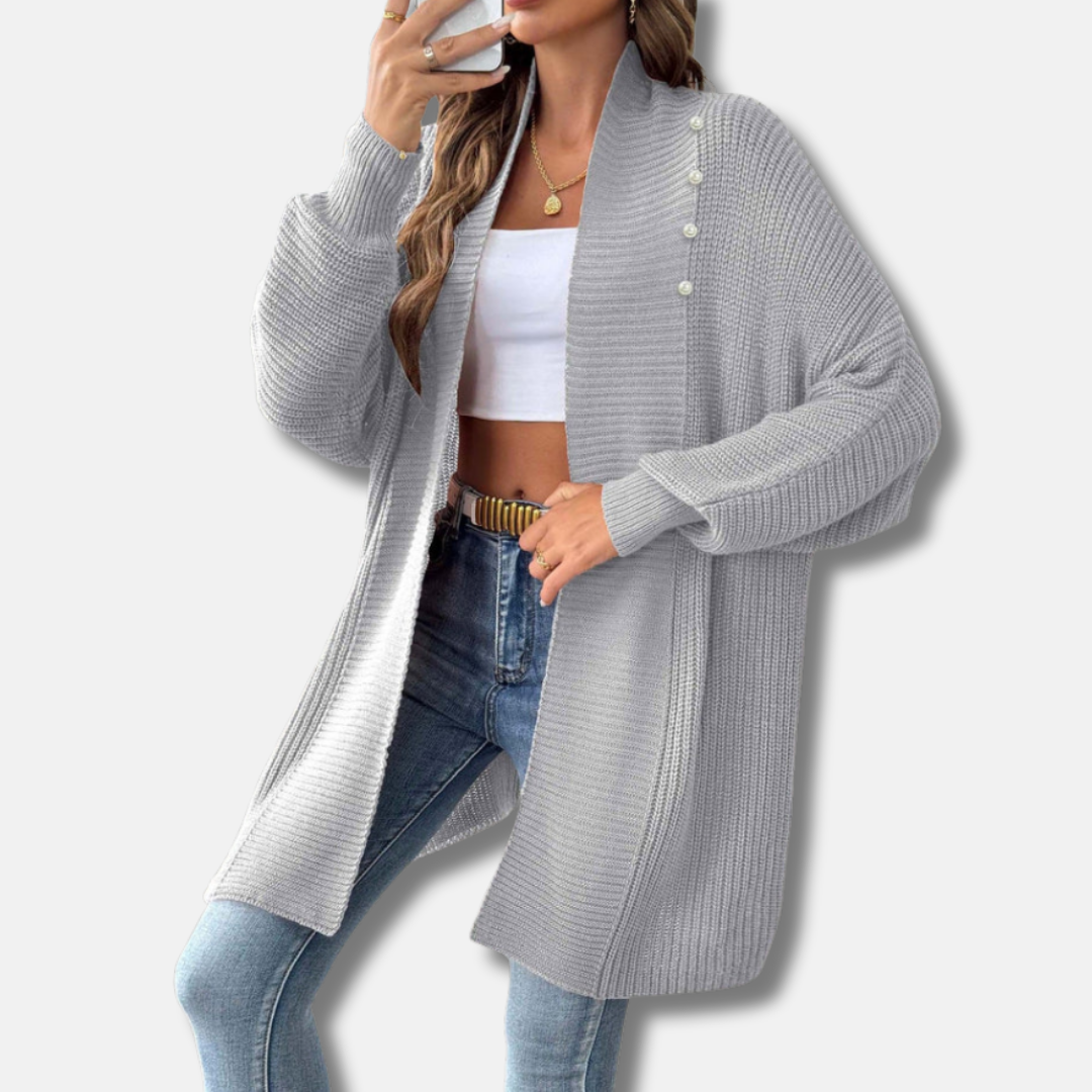 Gilet long en grosse maille pour femme