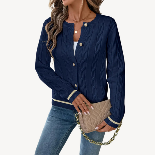 Gilet long simple à manches longues pour femme