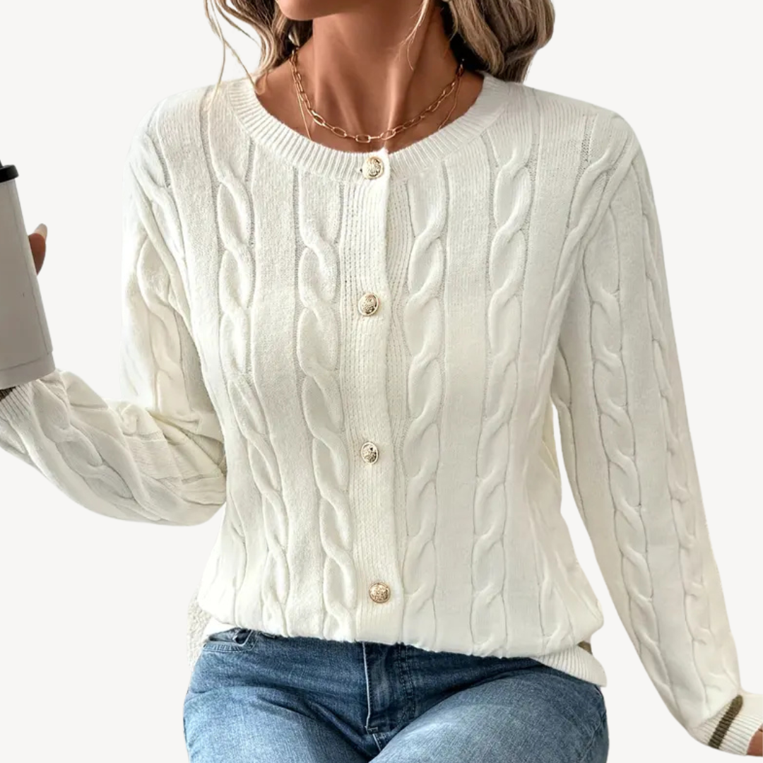 Gilet long simple à manches longues pour femme