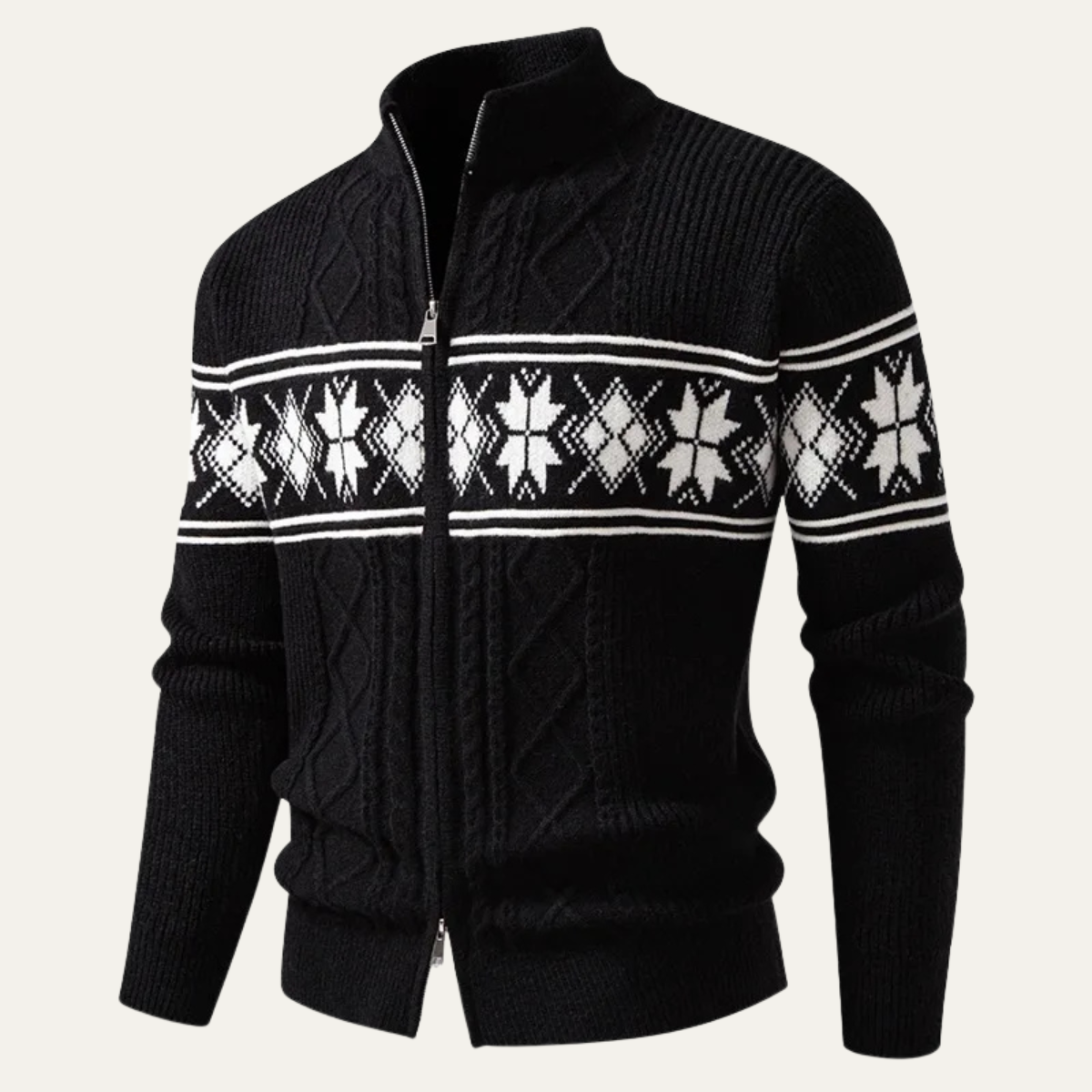 Gilet long zippé à col montant pour homme, style nordique