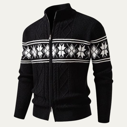 Gilet long zippé à col montant pour homme, style nordique