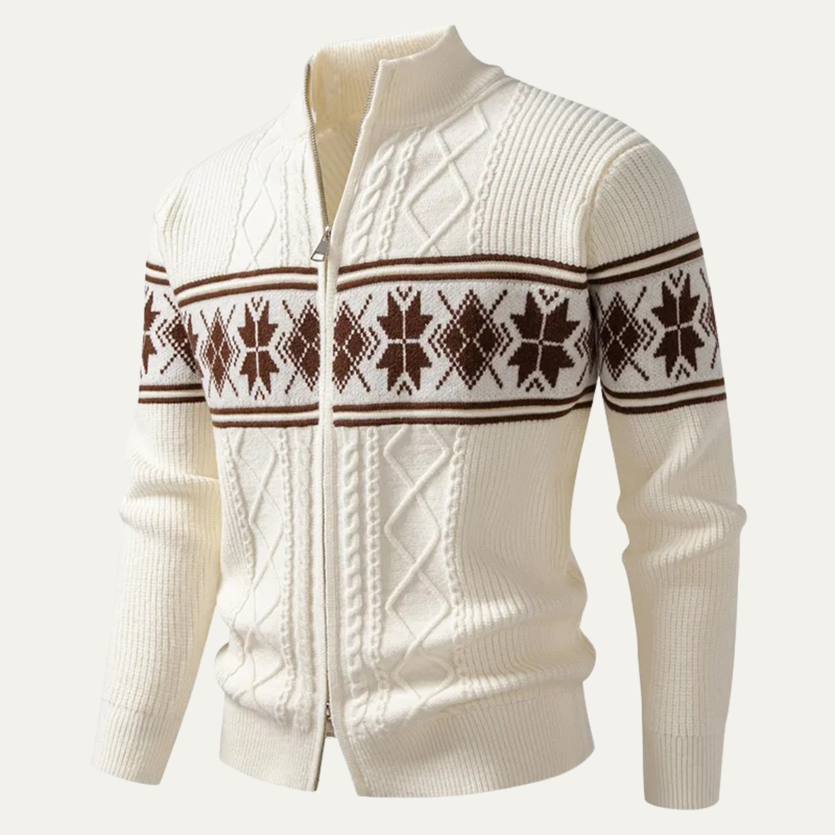 Gilet long zippé à col montant pour homme, style nordique